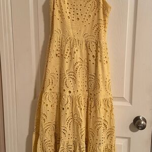 Yellow Eyelet Maxi Dress
